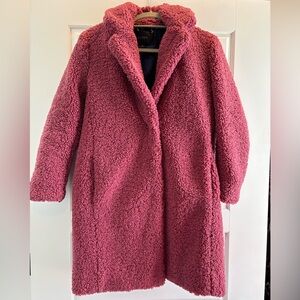J. Crew Teddy Sherpa Topcoat in Dried Rose Color